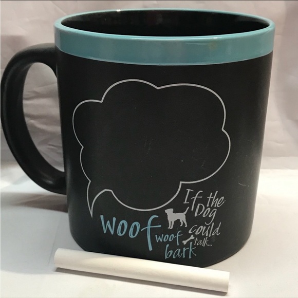 Set of 2 Dog Lovers Coffee Mugs w/chalk. NEW! - Picture 2 of 5